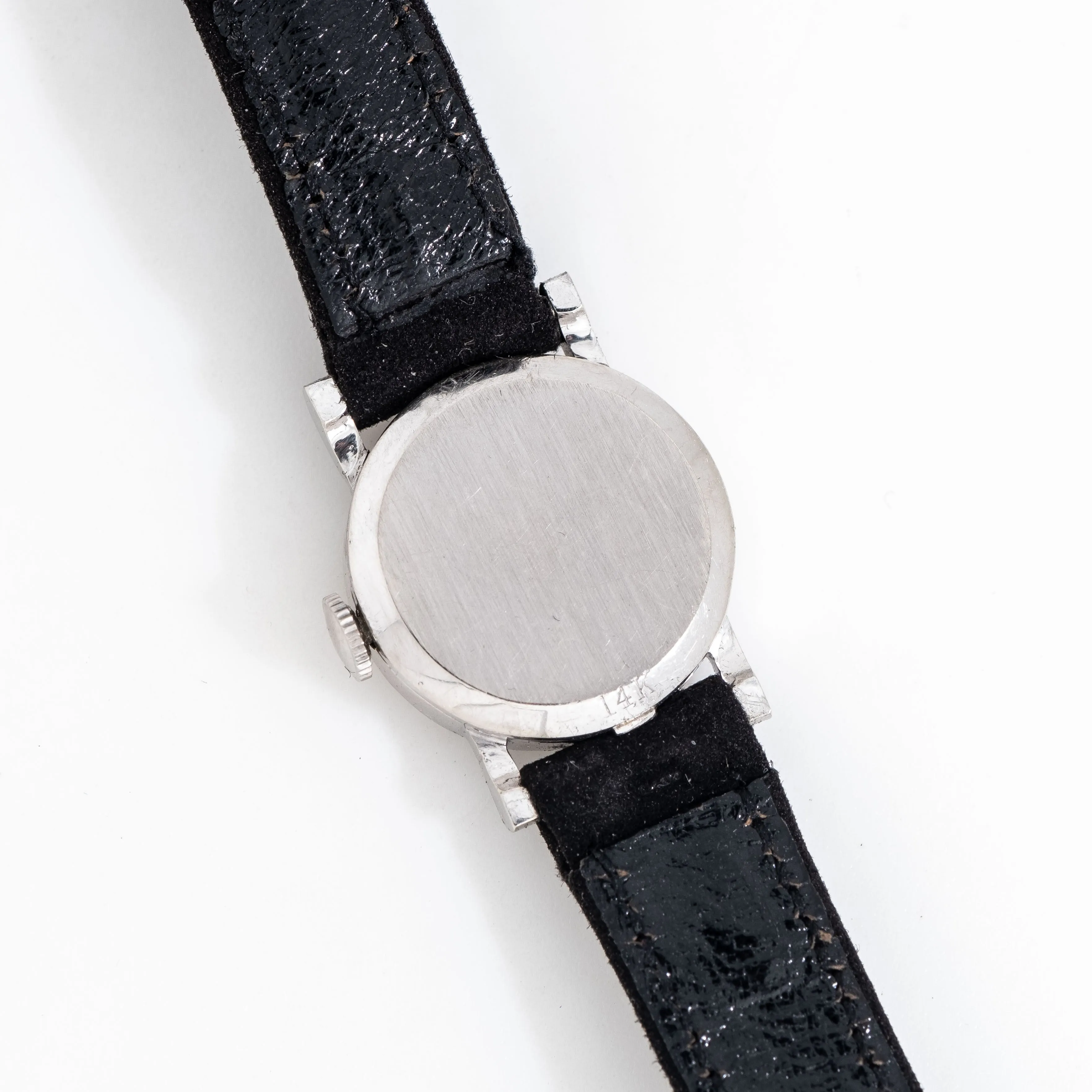 1960's Vintage Hamilton Ladies Solid 14k White Gold & Diamonds Watch (# 14882)