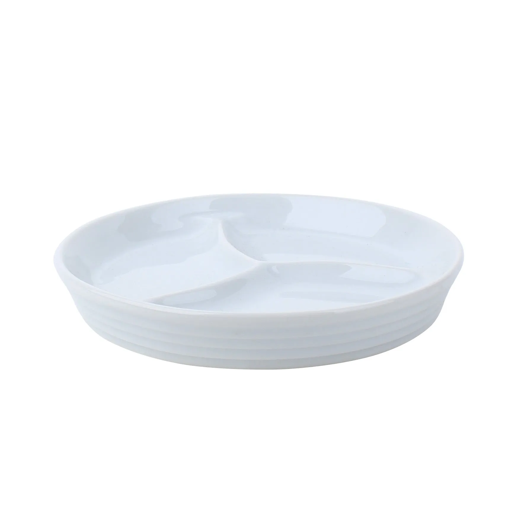 3-Sectional Porcelain Plate L d.14cm