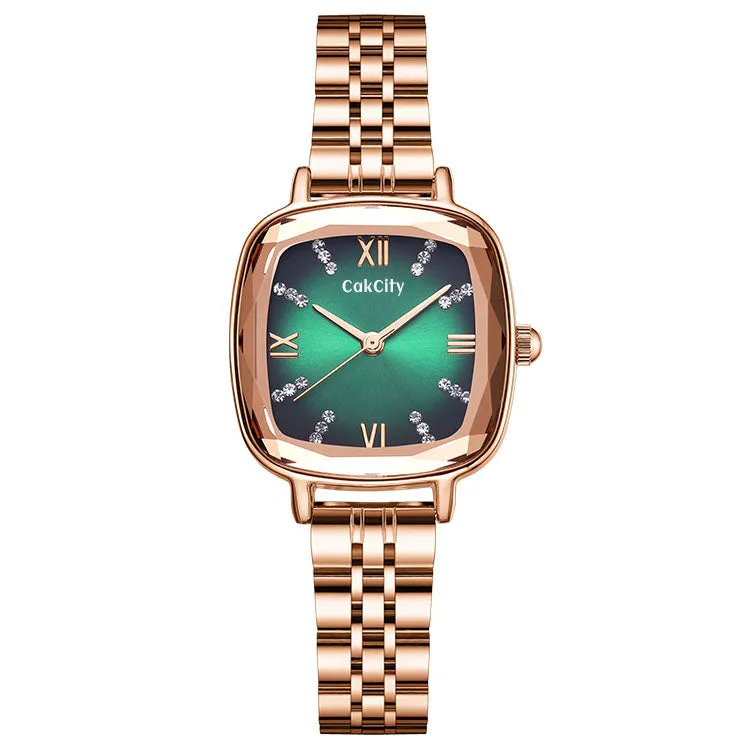 3D Faceted Square Crystal Fashion Watches for Women