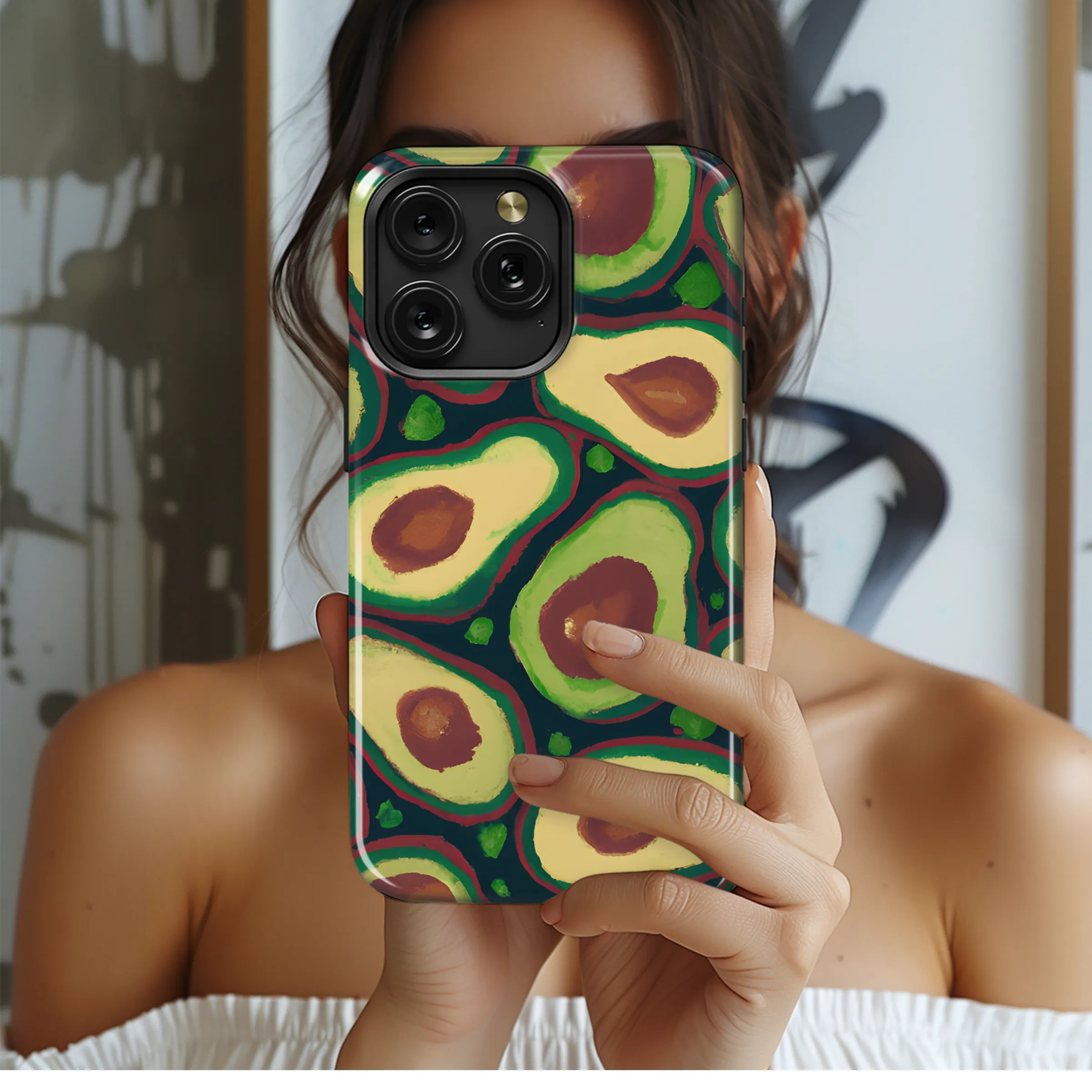 Abstract Avocado Phone Case iPhone Samsung Cover Pixel 3535