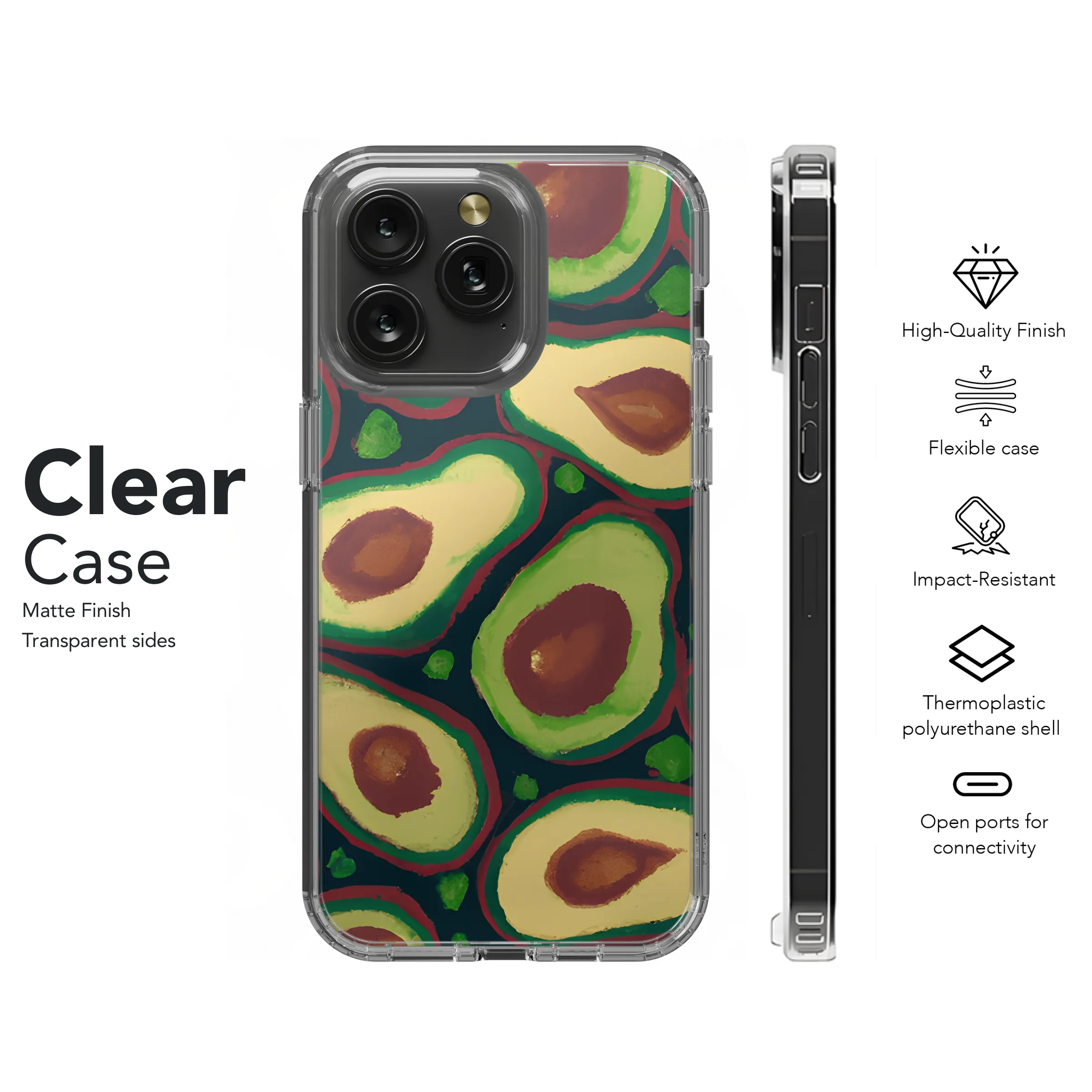 Abstract Avocado Phone Case iPhone Samsung Cover Pixel 3535