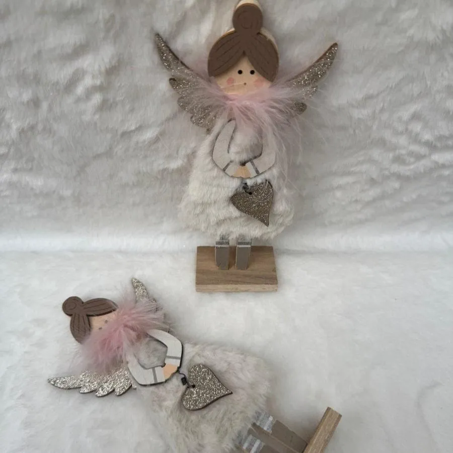 Angel White & Pink Christmas Decor Ornament