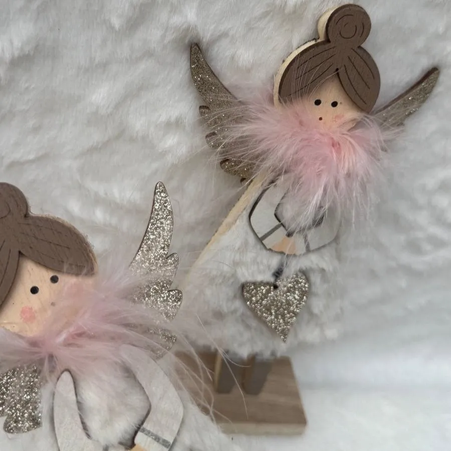 Angel White & Pink Christmas Decor Ornament