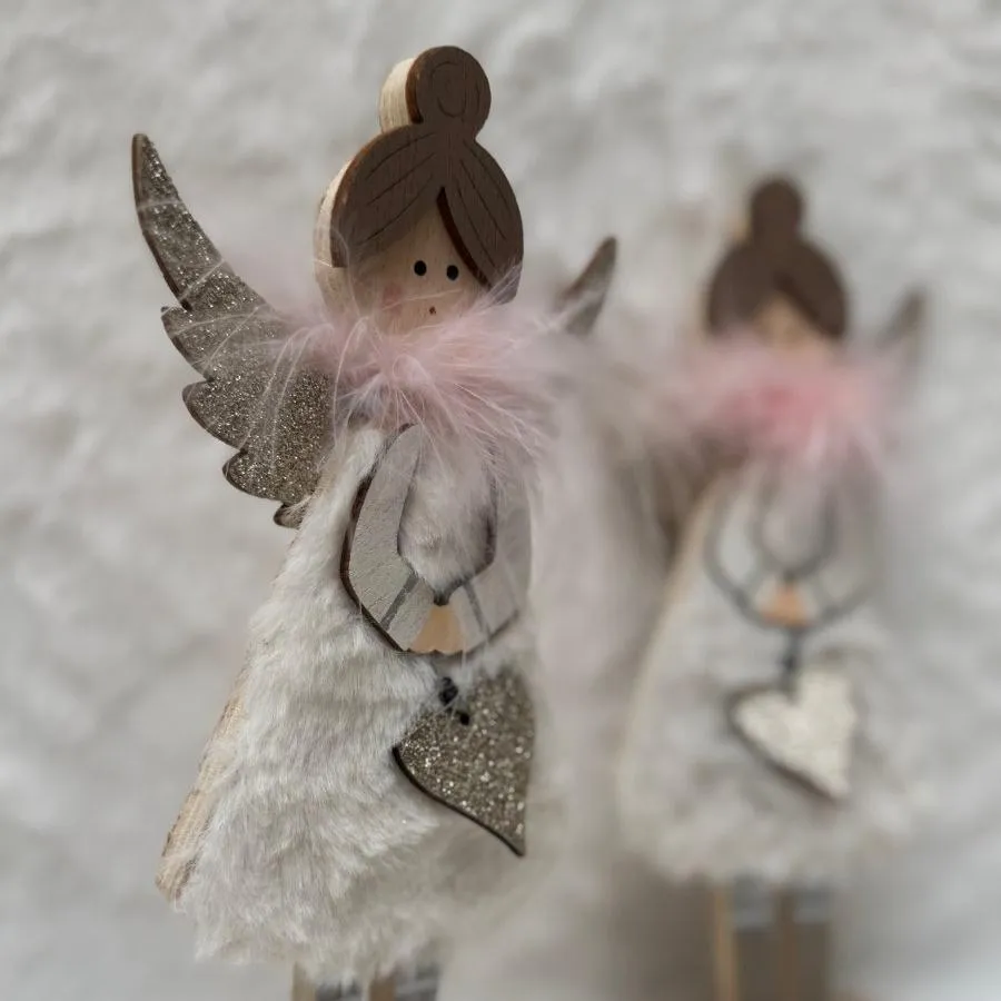 Angel White & Pink Christmas Decor Ornament