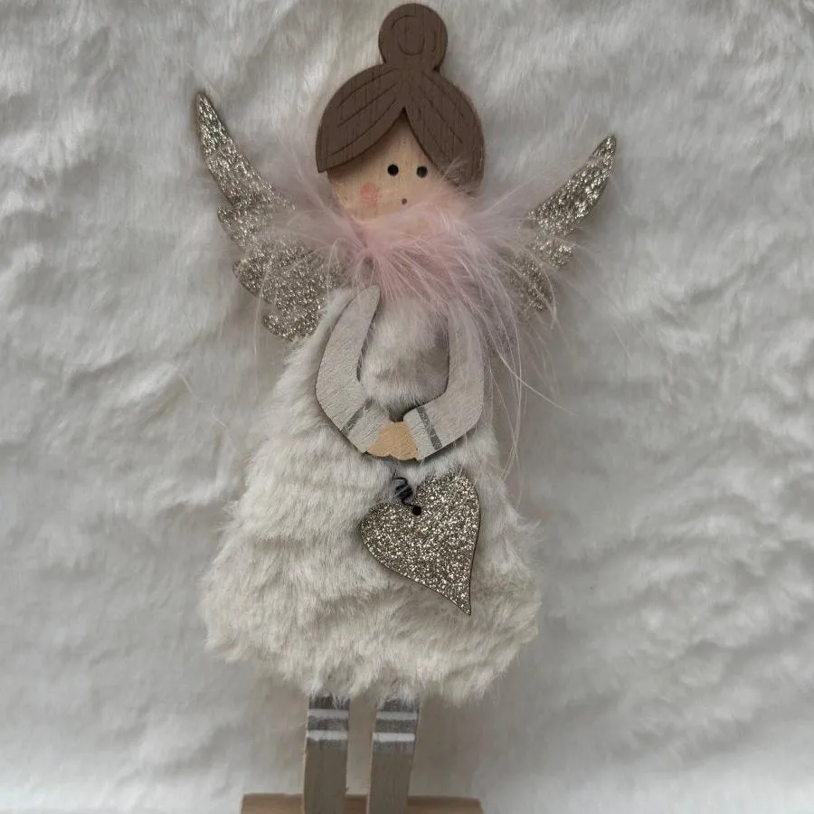 Angel White & Pink Christmas Decor Ornament