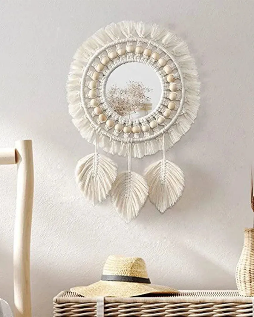 Angelic Macrame Wall Mirror | 14 x3 x 25 inches