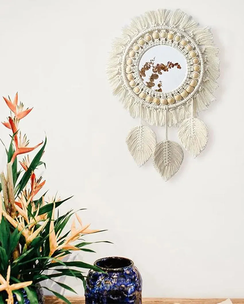 Angelic Macrame Wall Mirror | 14 x3 x 25 inches