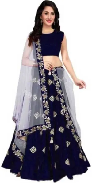 Attractive Art Silk Embroidered Semi Stitched Lehenga Choli