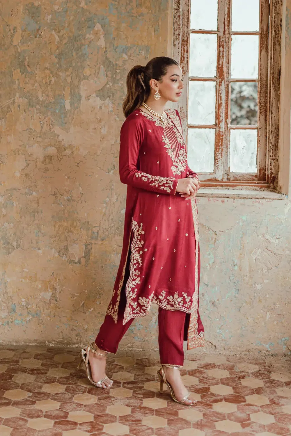 Azure | Embroidered Formals | Majestic Rouge