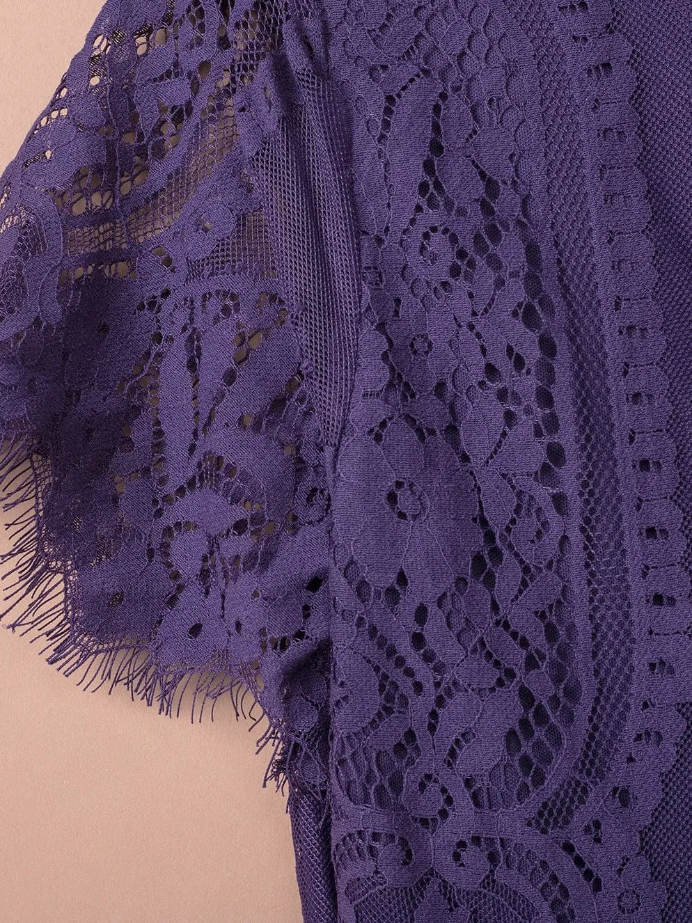 Blue Heart Lace Maxi Dress with Crochet Waistband