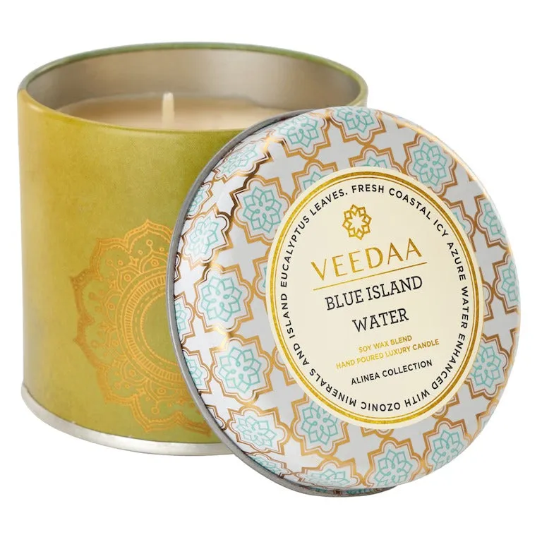 Blue Island Water Mason Tin Scented Candle
