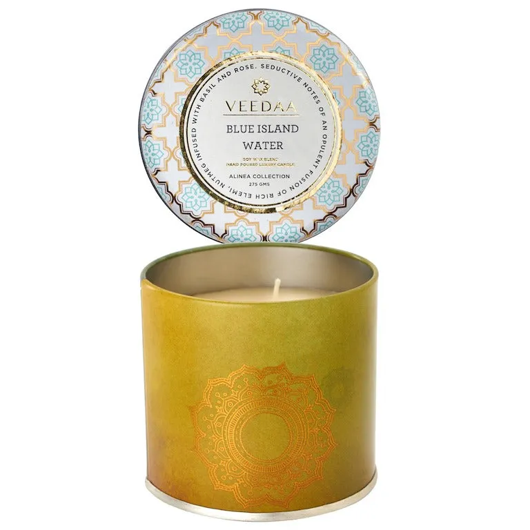 Blue Island Water Mason Tin Scented Candle