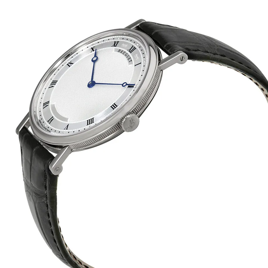 Breguet Classique 18kt White Gold Automatic Ultra Slim Silver Dial Leather Men's Watch 5157bb/11/9v6
