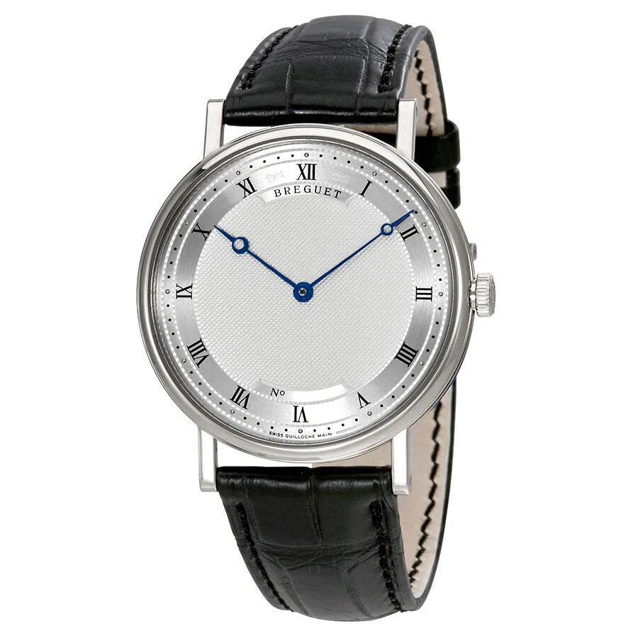 Breguet Classique 18kt White Gold Automatic Ultra Slim Silver Dial Leather Men's Watch 5157bb/11/9v6