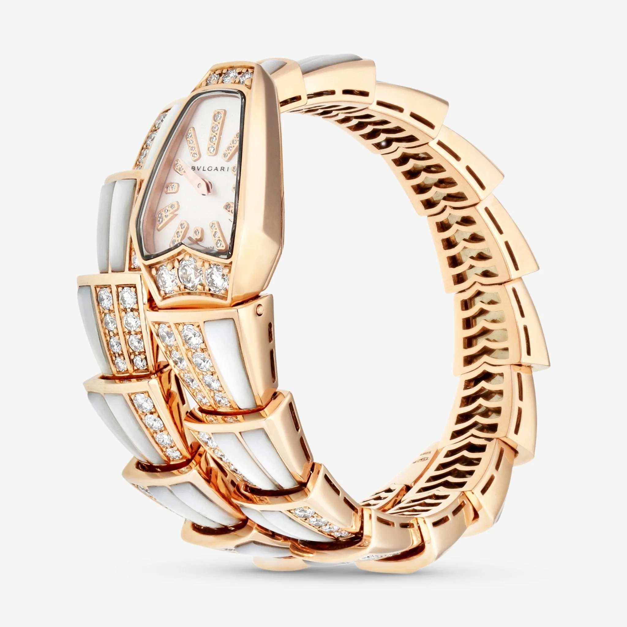 Bulgari Serpenti 18K Rose Gold Diamond 26mm Quartz Ladies Watch 102124