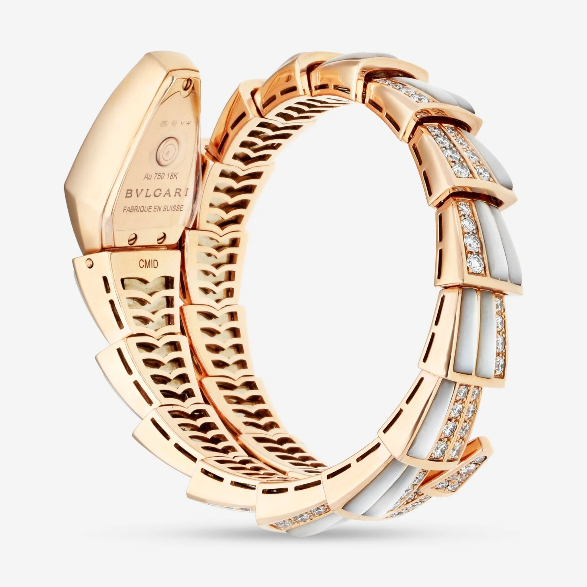 Bulgari Serpenti 18K Rose Gold Diamond 26mm Quartz Ladies Watch 102124