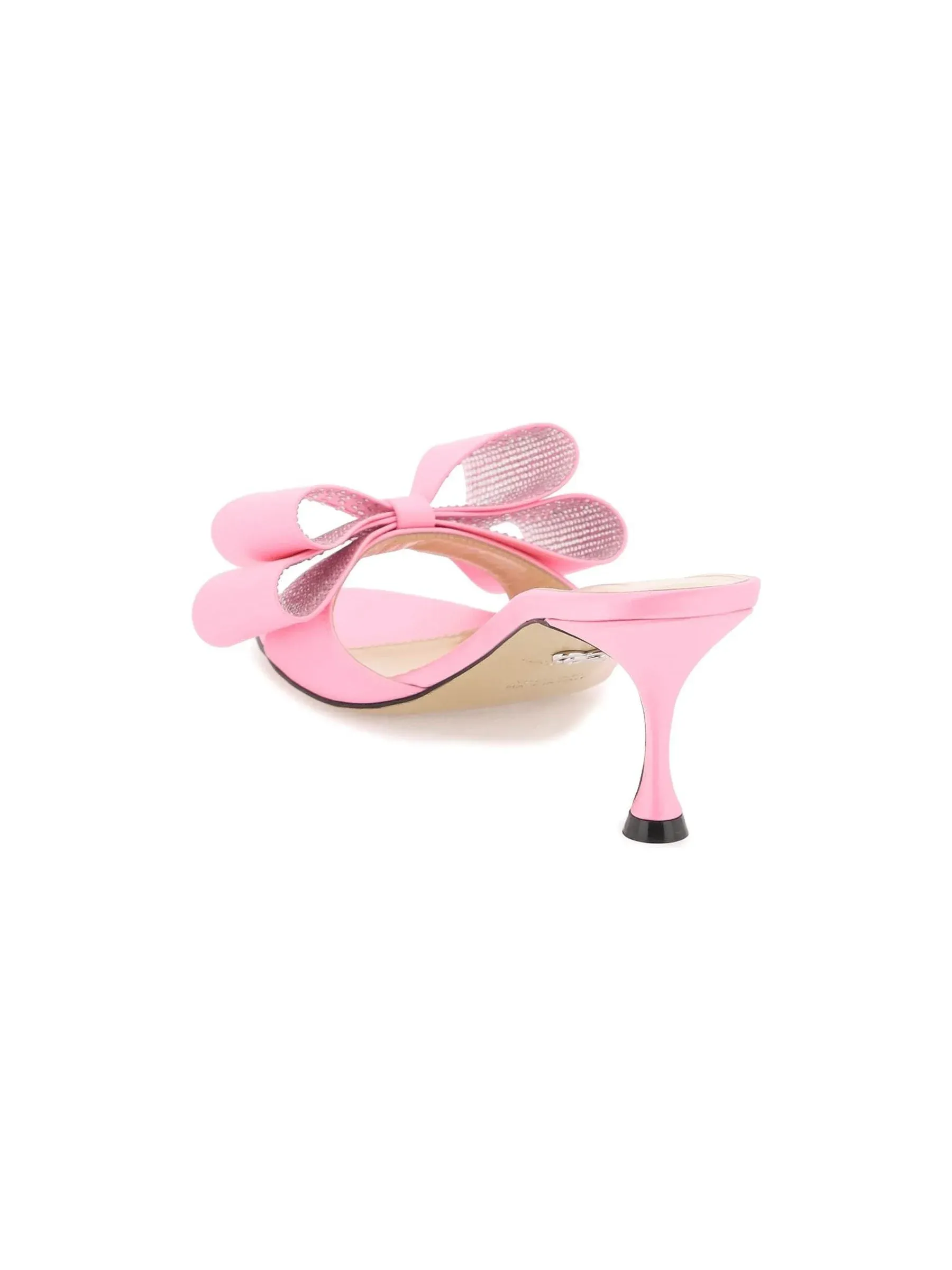 Cadeau Crystal Bow Satin Mules