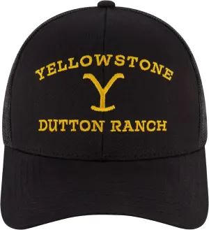 Concept One Yellowstone Trucker Hat, Adjustable Snapback Mesh Baseball Hat with Curved Brim