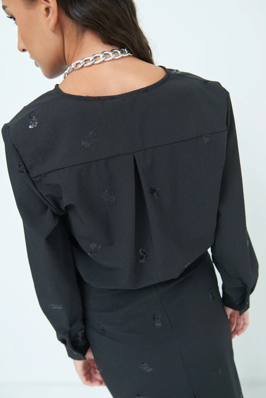 Elegant embroidered button-down shirt wholesale