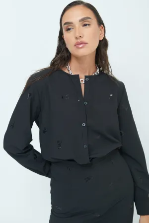 Elegant embroidered button-down shirt wholesale