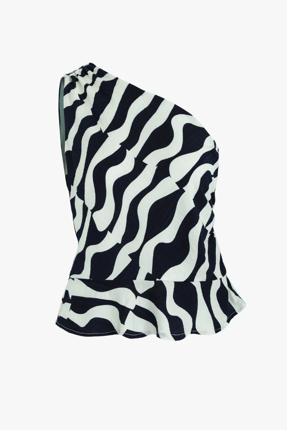 Fiction Ink Geo Wave One Shoulder Top