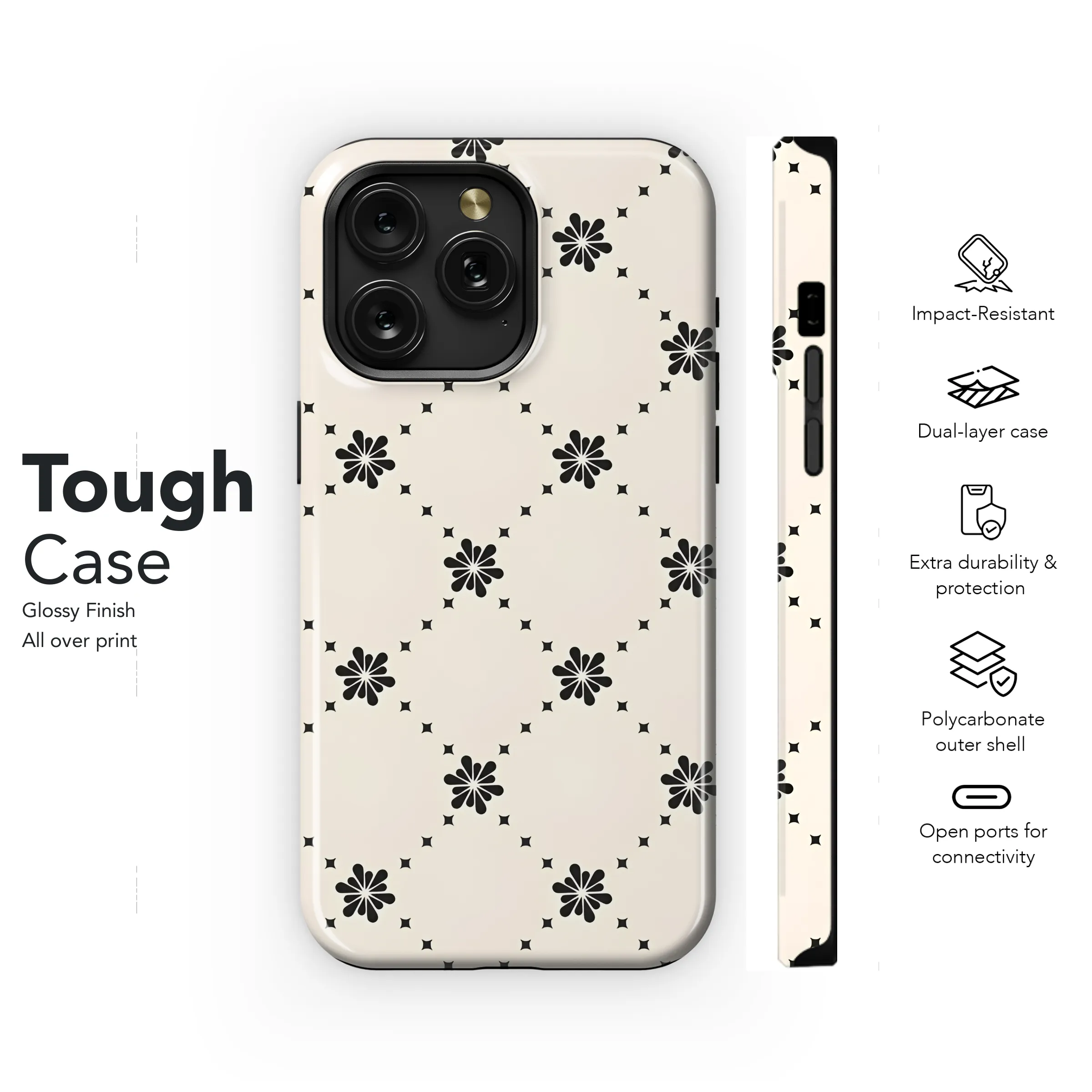 Floral Pattern Seamless Phone Case iPhone Samsung Cover Pixel 2358
