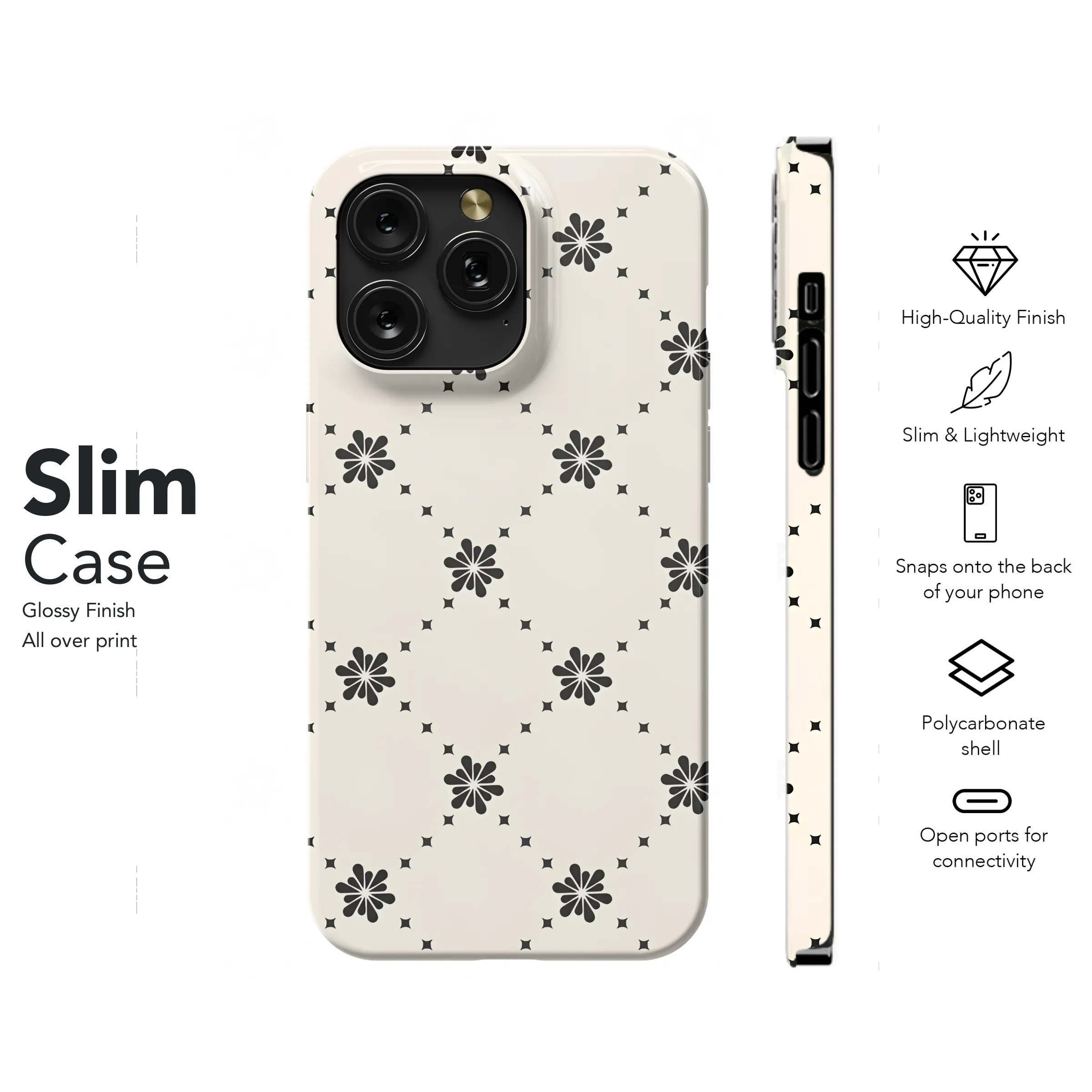 Floral Pattern Seamless Phone Case iPhone Samsung Cover Pixel 2358