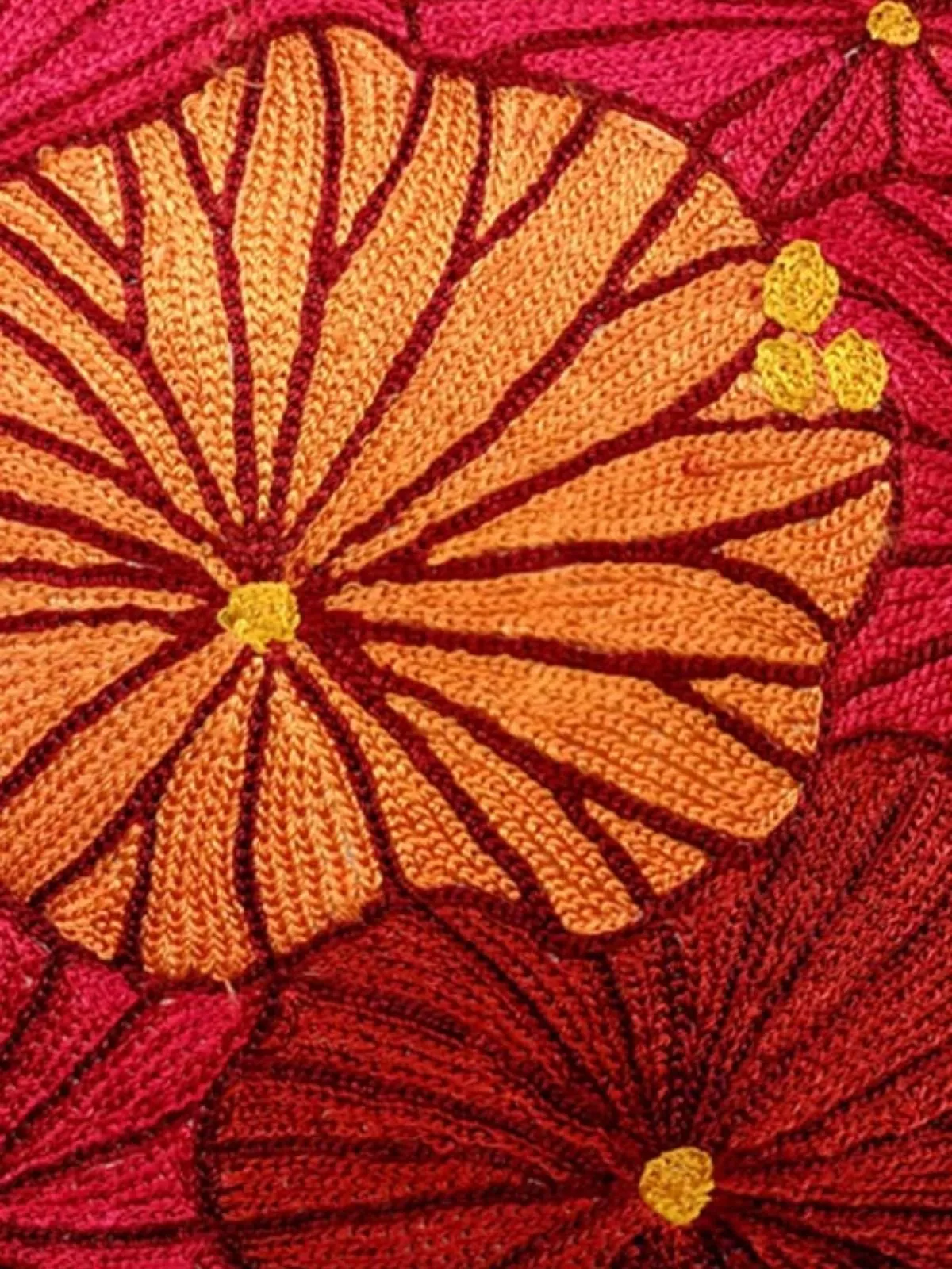 Fronds Chainstitch Embroidered Cushion Cover