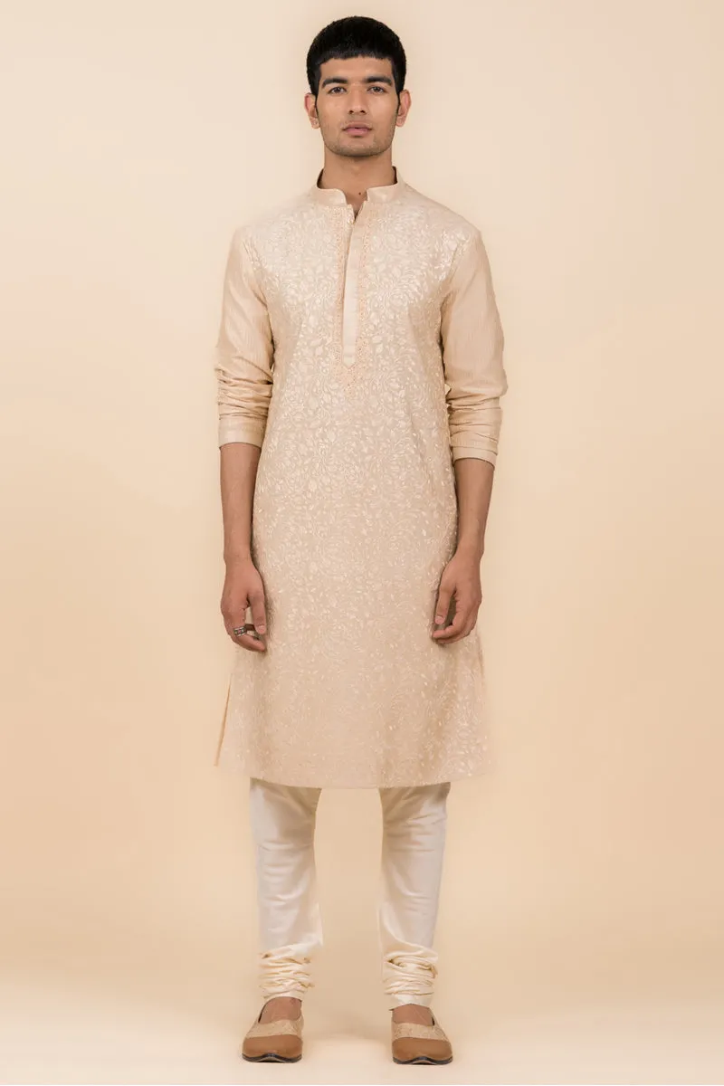 Gold All Over Embroidered Kurta set