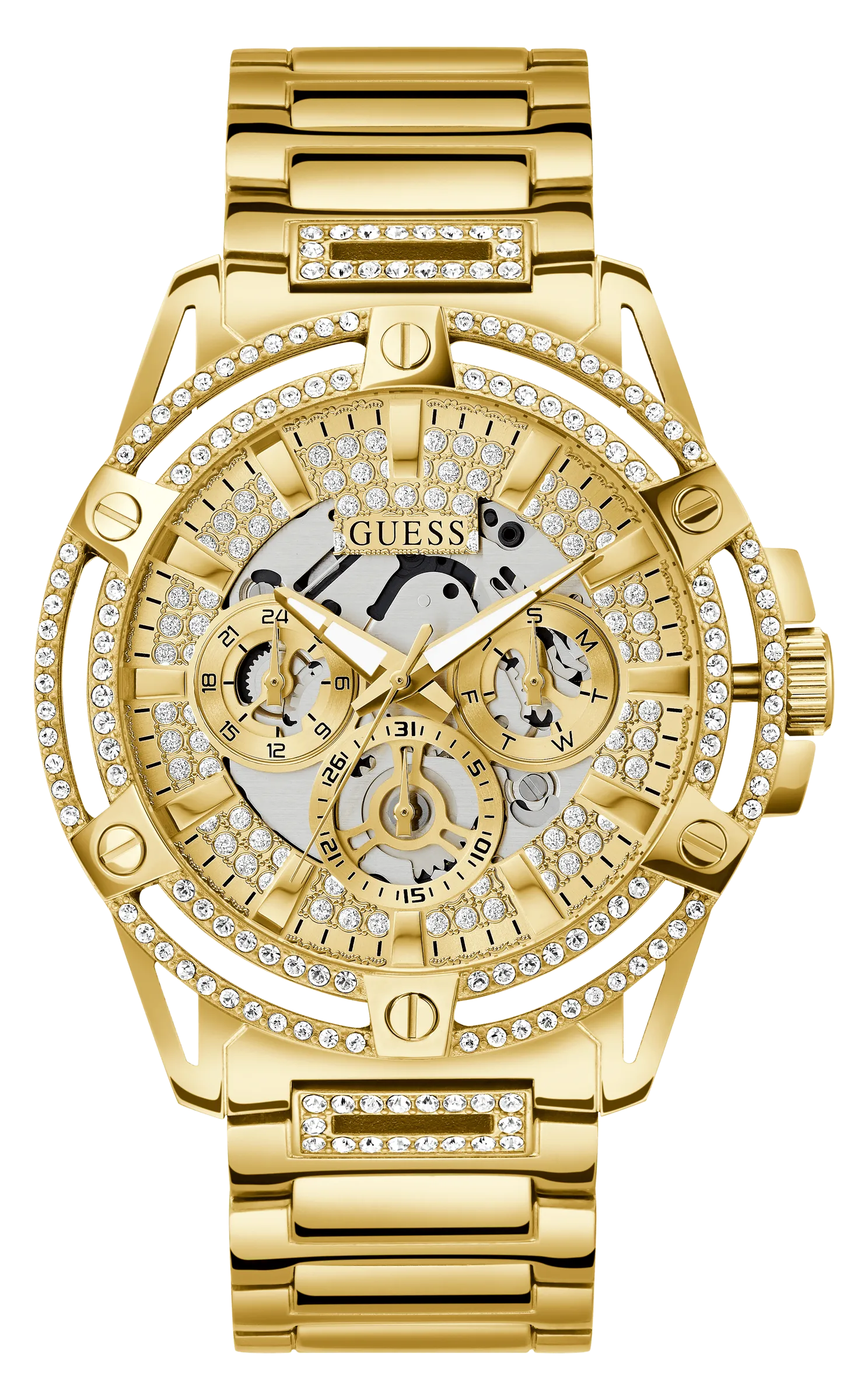 Guess Men's 48mm Gold PVD Quartz Watch GW0497G2
