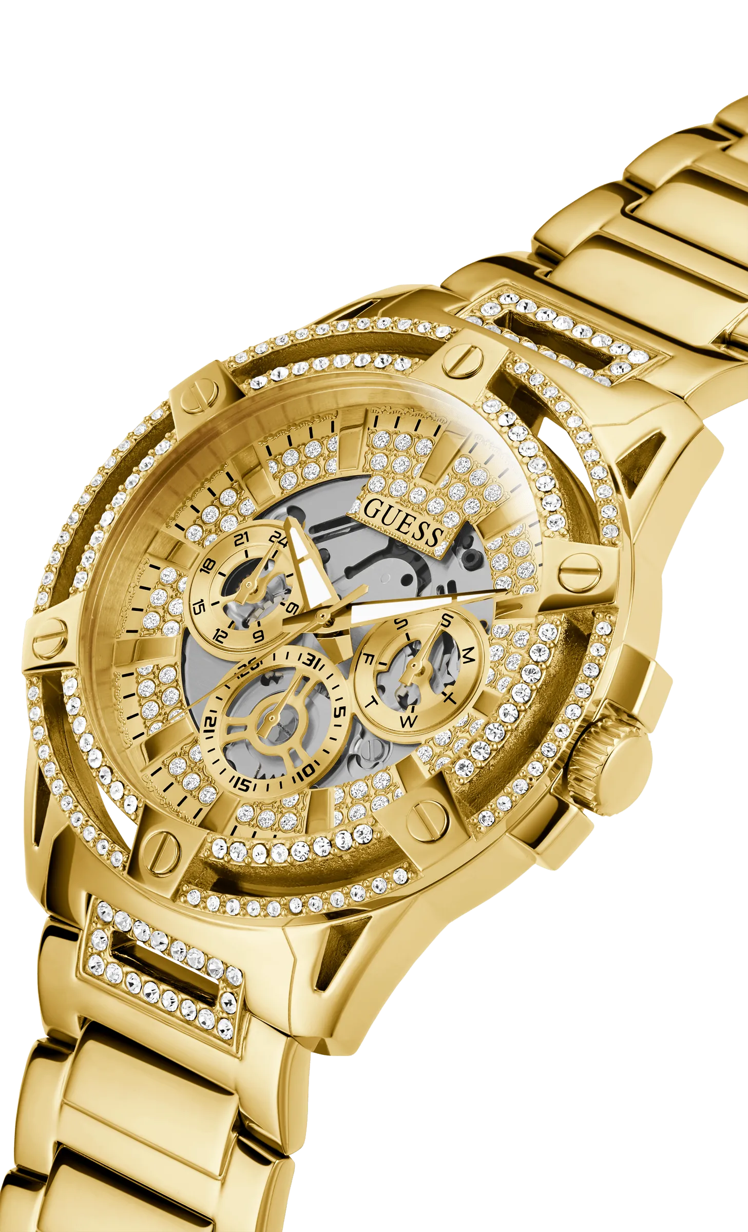 Guess Men's 48mm Gold PVD Quartz Watch GW0497G2