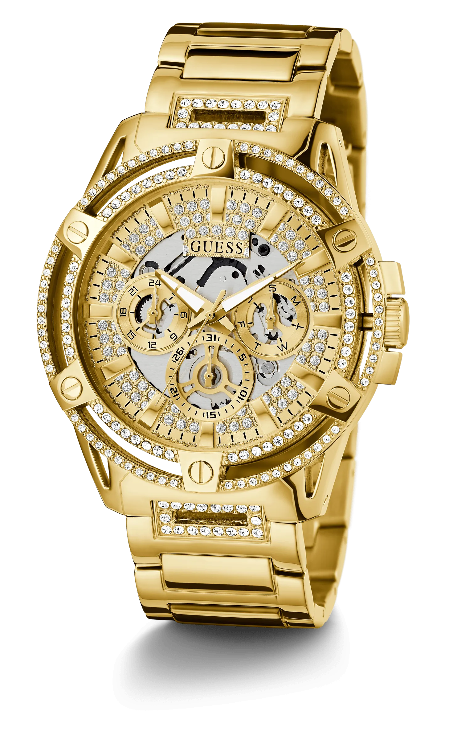Guess Men's 48mm Gold PVD Quartz Watch GW0497G2