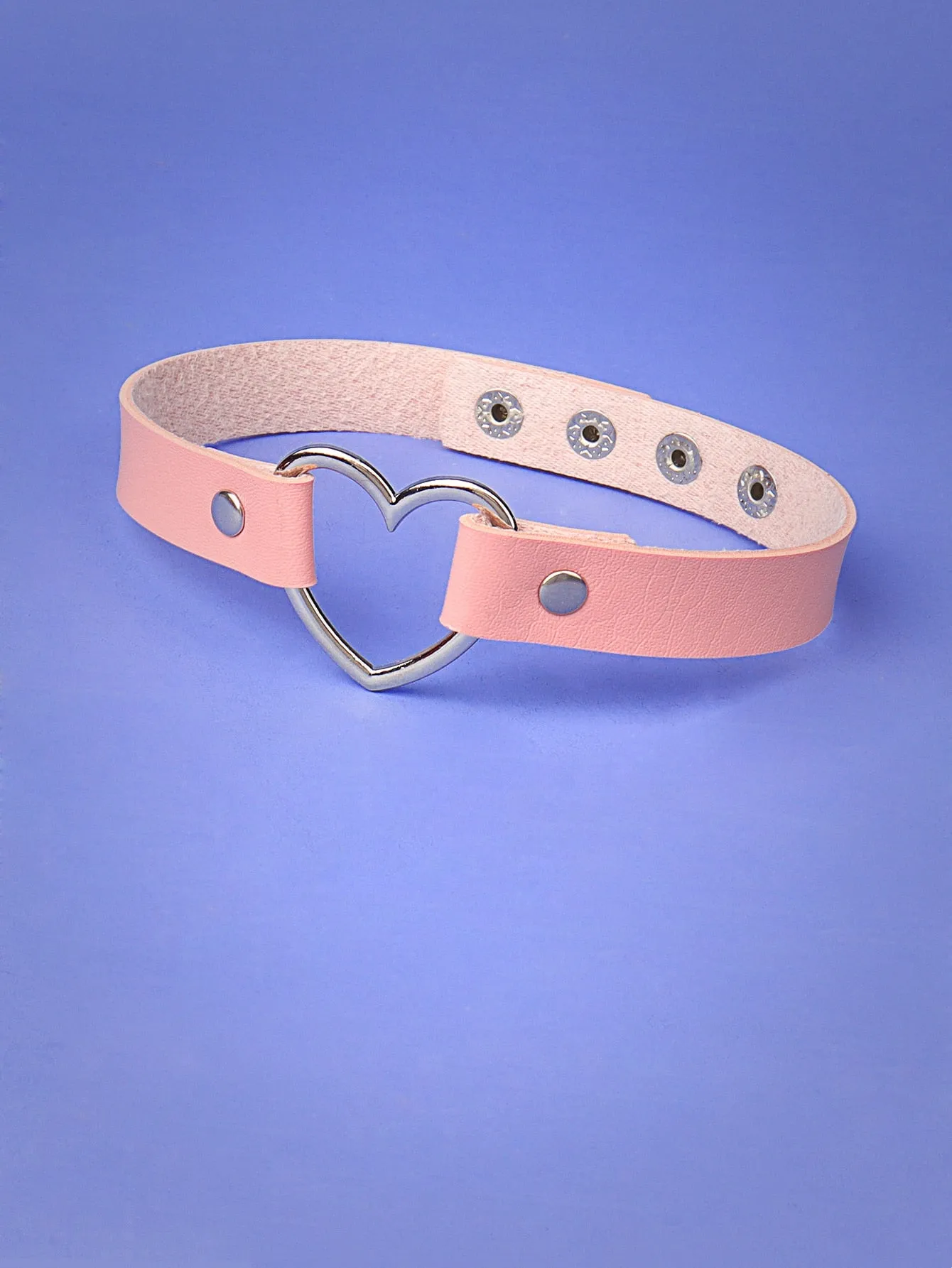 Heart-ring & Studded Decor Choker for Women Novelty Necklace Creative Necklace