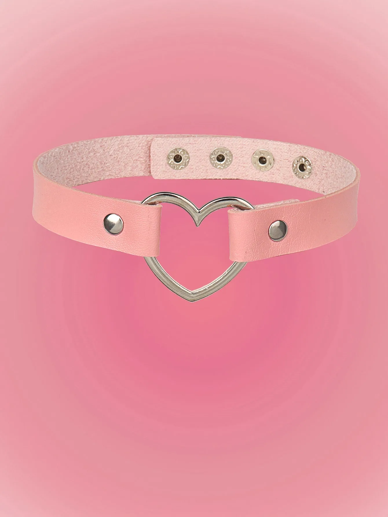 Heart-ring & Studded Decor Choker for Women Novelty Necklace Creative Necklace