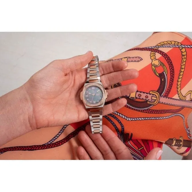 Ladies Coussin Shape Lady Silver Rose Gold Watch Y98001L5MF