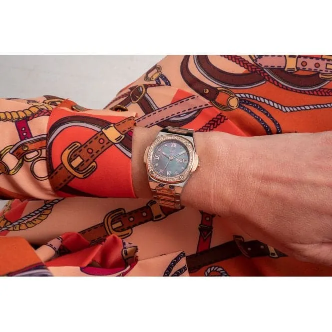 Ladies Coussin Shape Lady Silver Rose Gold Watch Y98001L5MF