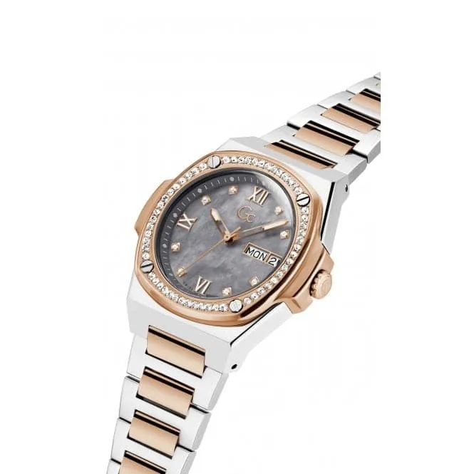 Ladies Coussin Shape Lady Silver Rose Gold Watch Y98001L5MF