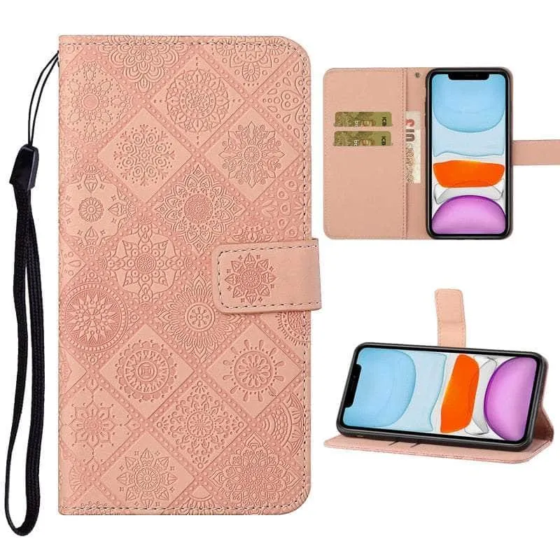 Leather Flip Wallet Galaxy A14 Floral Case