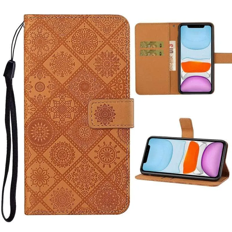 Leather Flip Wallet Galaxy A14 Floral Case