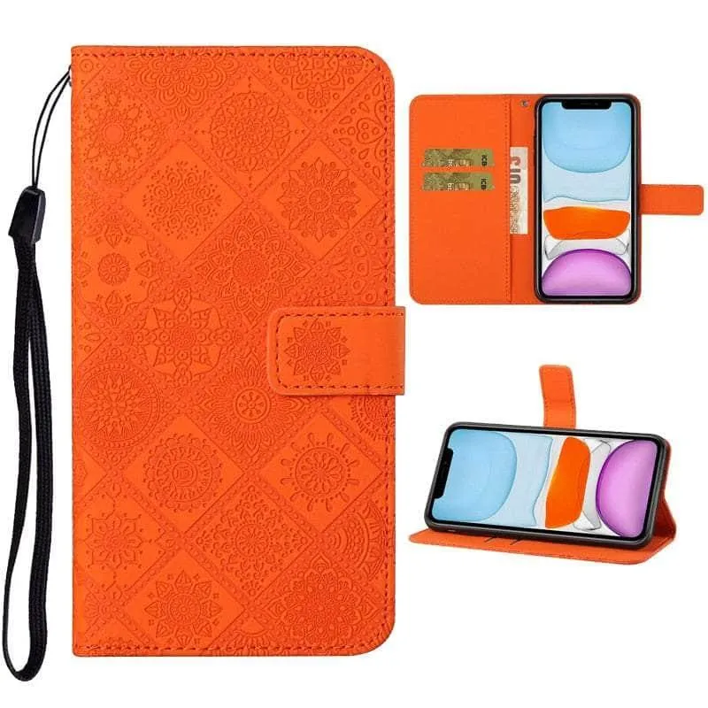 Leather Flip Wallet Galaxy A14 Floral Case