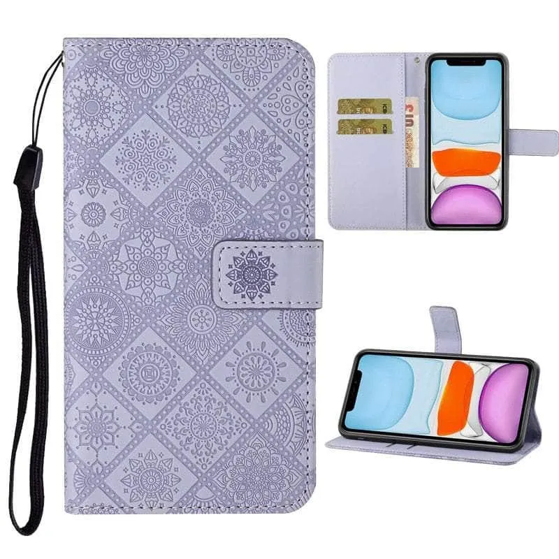 Leather Flip Wallet Galaxy A14 Floral Case