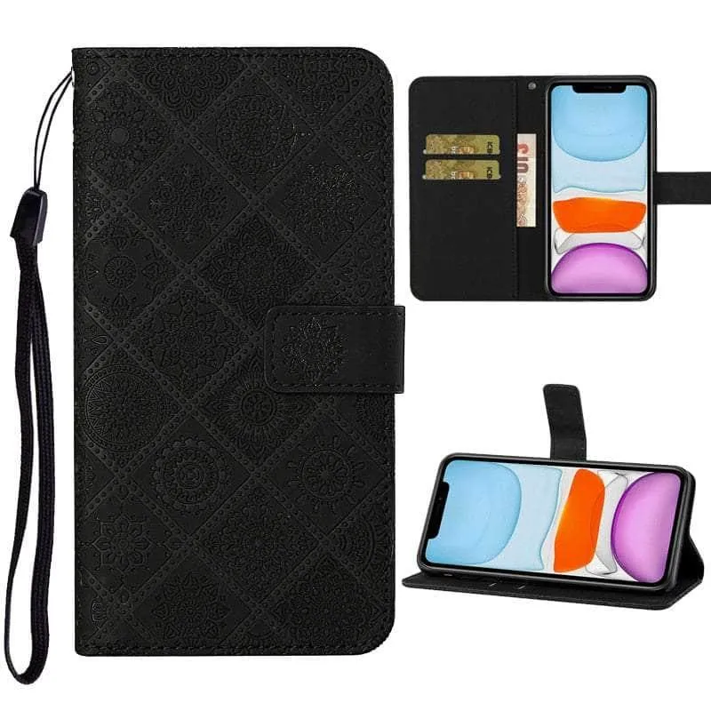Leather Flip Wallet Galaxy A14 Floral Case