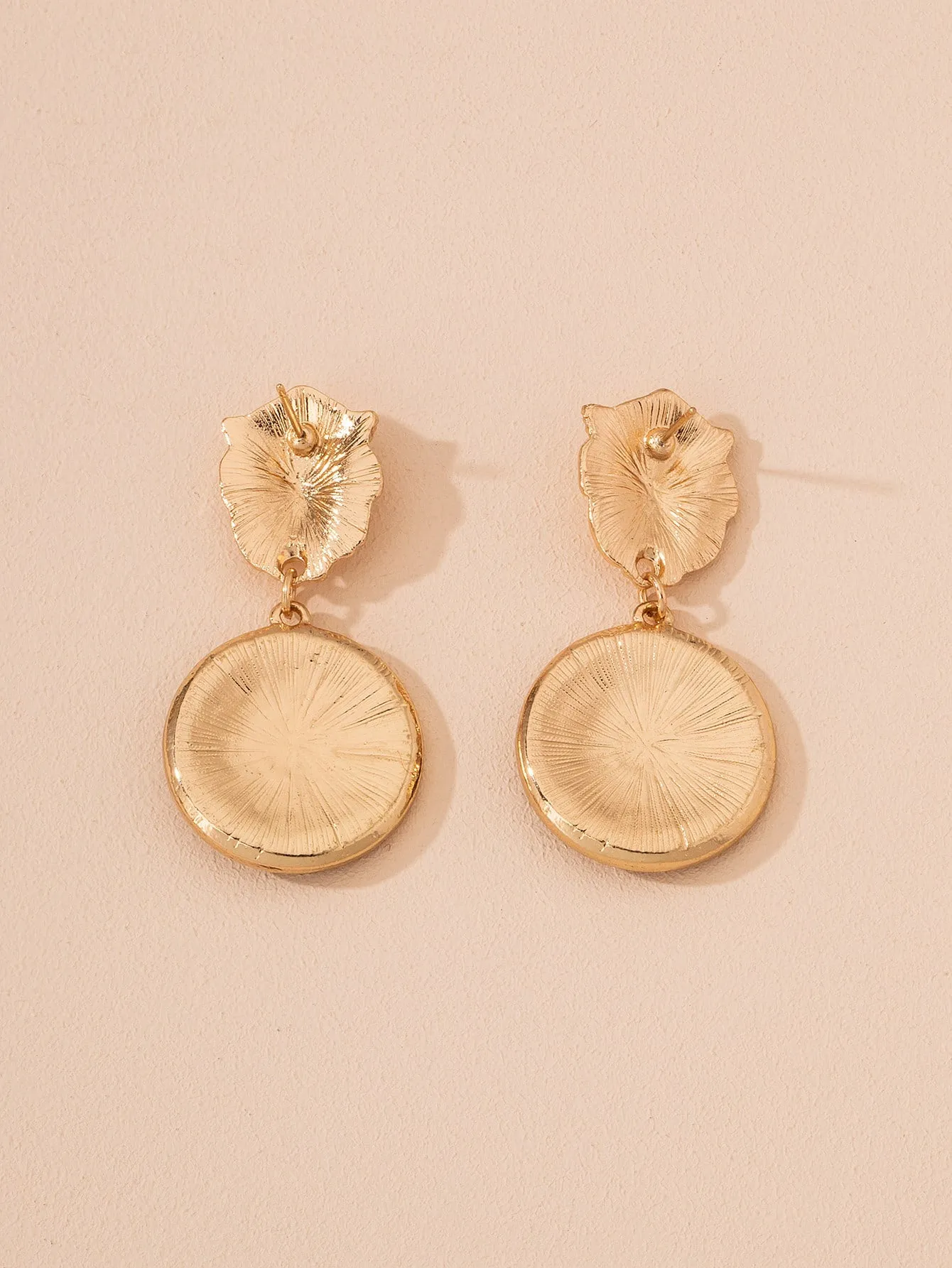 Lion Head Design Round Drop Earrings