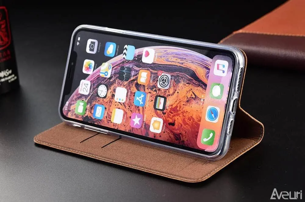 Luxury Galaxy A34 Genuine Leather Flip Case