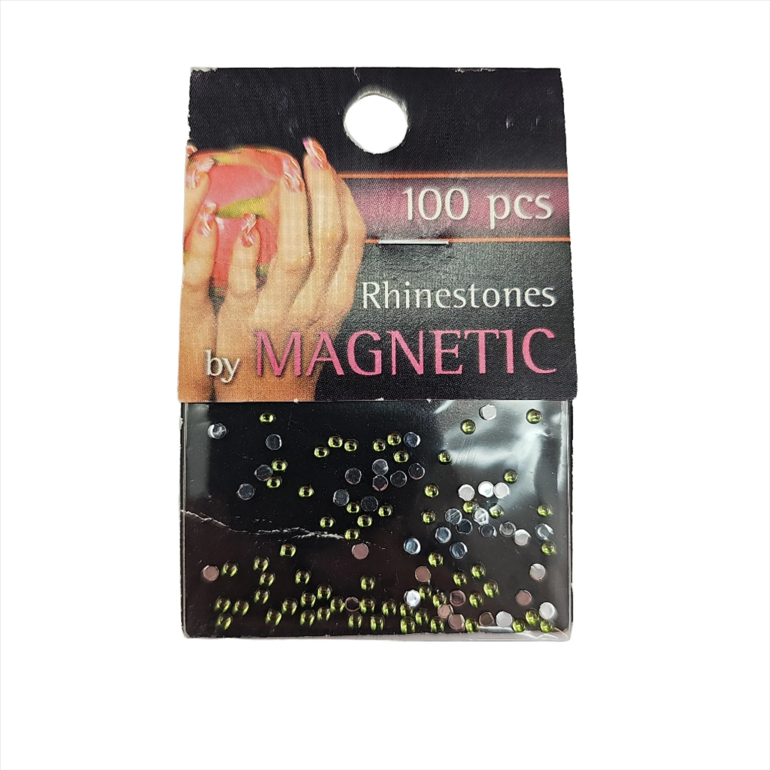 Magnetic Rhinestone Round Olive Medium 100 pcs
