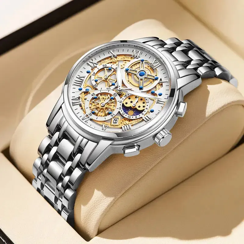 Men's LIGE Chronograph Gold Watch