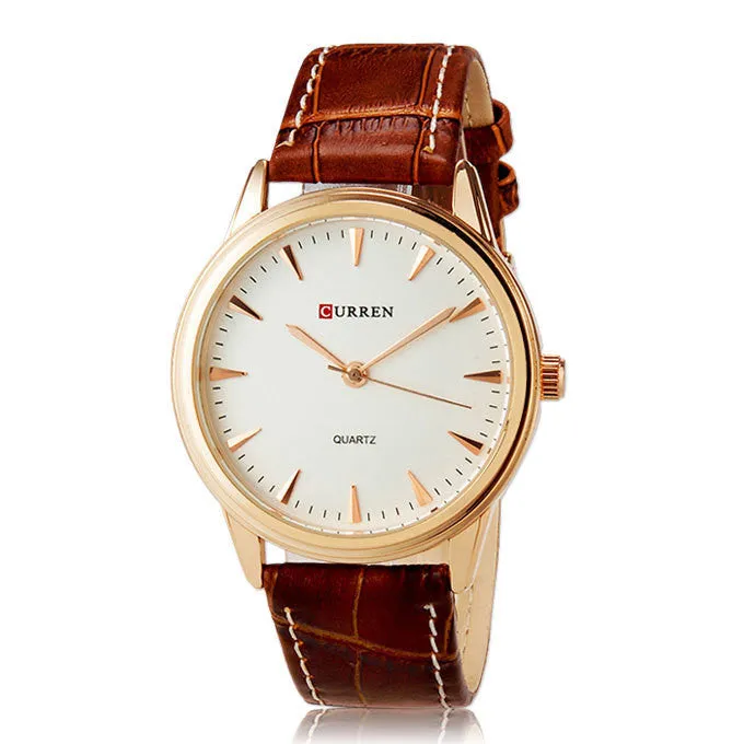 Men's Quartz watch Casual watches Men Clock Gold Simple Style Mens WristWatch CURREN Brand Luxury Watch