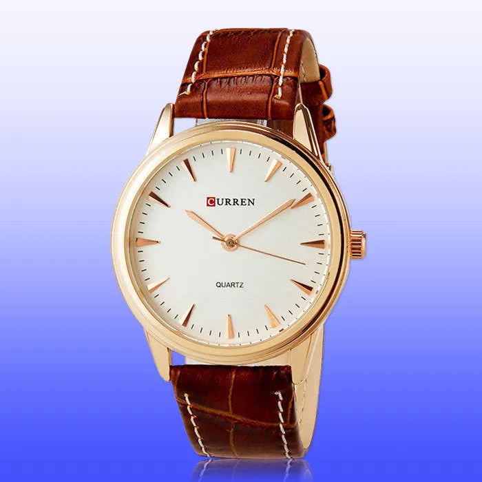 Men's Quartz watch Casual watches Men Clock Gold Simple Style Mens WristWatch CURREN Brand Luxury Watch