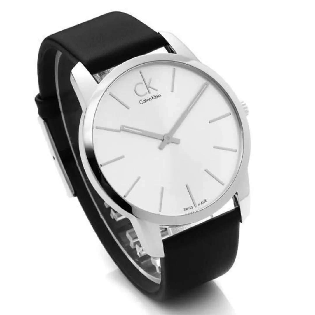 NEW Calvin Klein City Leather Men Watches - Black K2G211C6