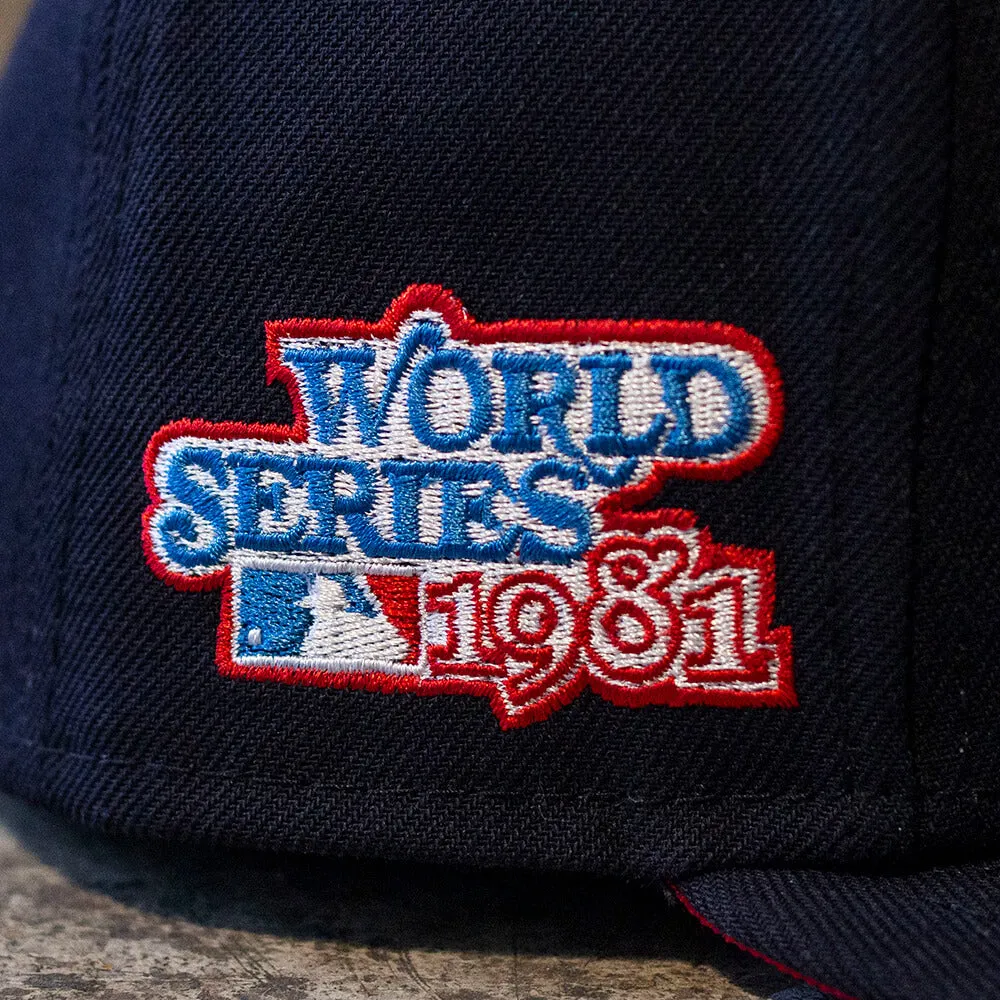 NEW ERA 59FIFTY MLB NY YANKEES X LA DODGERS WS 1981 NAVY / SCARLET UV FITTED CAP